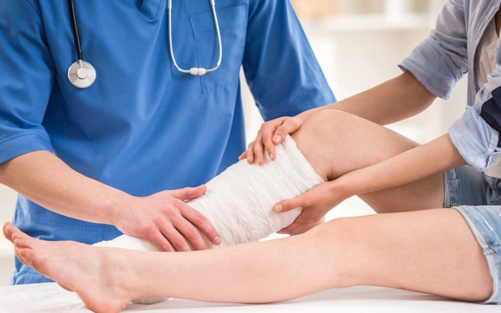 tratamiento de pierna escayolada